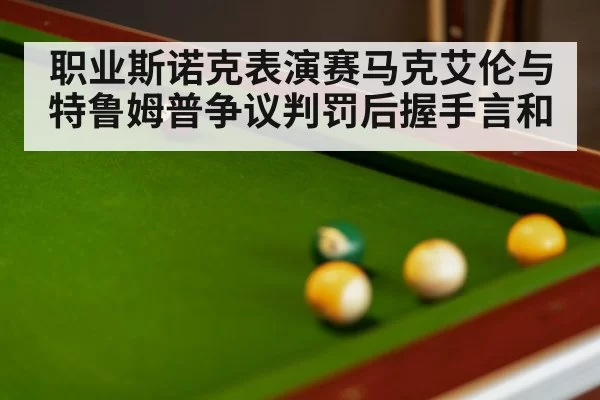 职业斯诺克表演赛马克艾伦与特鲁姆普争议判罚后握手言和